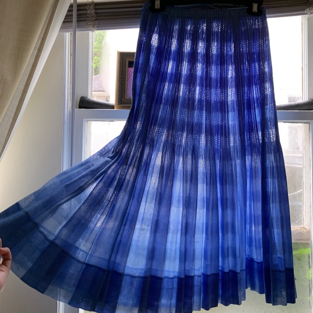 baby blue vintage pleats please skirt issey miyake